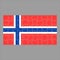 Norway Flag of the puzzle on a gray background.