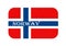 Norway flag, Scandinavian country, isolated Norwegian banner with scratched texture, grunge.