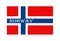 Norway flag, Scandinavian country, isolated Norwegian banner with scratched texture, grunge.