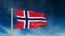Norway flag slider style with title. Waving in the