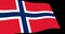 Norway flag slow waving in perspective, Animation 4K footage