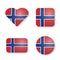 Norway, flag stickers, vector illustration