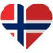Norway flat heart flag