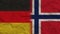 Norway and Germany Flags Together, Crumpled Paper Effect 3D Illustration