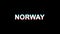 NORWAY Glitch Effect Text Digital TV Distortion 4K Loop Animation