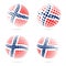 Norway halftone flag set patriotic vector design.