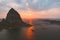Norway landscape sunset island rock in sea