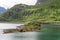 Norway Lofoten fjords with small island