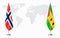 Norway and Sao Tome and Principe flags for official meeti