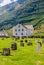 Norway, Sogn of Fjordane county. View of Cemetery in Olden