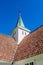 Norway, Sogn of Fjordane county. White wooden church in Olden