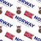 Norway travel destination and national flag seamless pattern with text