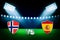 Norway Vs Spain Cricket Match Championship Background in 3D Rendered Abstract Stadium