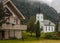 Norway, wooden house and church - Kirk