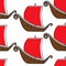 Norwegian ancient warship vikings sailboat seamless pattern