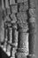 Norwegian ancient wooden columns detail. Borgund stave church. N