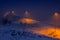 Norwegian Bridge over the Fjord in Winter Night