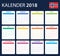 Norwegian Calendar for 2018. Scheduler, agenda or diary template. Week starts on Monday