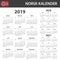 Norwegian Calendar for 2019, 2020 and 2021. Scheduler, agenda or diary template. Week starts on Monday