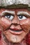 Norwegian carved wooden face detail troll. Scandinavian folklore