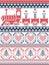 Norwegian Christmas and festive winter seamless pattern in cross stitch with gifts, gravy train,