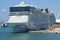 Norwegian Epic cruise ship docked at the port of Livorno Italy
