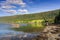 Norwegian fjord coast in summer time