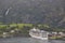 Norwegian fjord landscape. Cruise travel. Flam village. Visit No