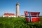 Norwegian Flag and a Lighthouse