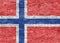 Norwegian flag over wall