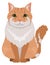 Norwegian forest cat icon. Fluffy ginger pet