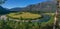 Norwegian landscape with mountains and river