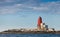 Norwegian Lighthouse with Large Red Tower