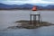 Norwegian lighthouse tower on rocks