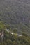 Norwegian mountain road with buses. Stalheim viewpoint. Norway