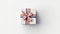 Norwegian Nature Inspired White Gift Box With Patriotic Bow