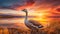 Norwegian Nature: A Majestic Goose By The Lake At Sunset