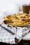 Norwegian potato pancakes Lefse in a white plate  on table.