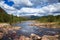 Norwegian summer landscape with Otra river Aust-Agder Norway Scandinavia