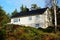 Norwegian white wooden residential house