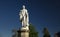 Norwich, Norfolk, UK, June 2021, view of the statue of Admiral Lord Horatio Nelson in the Close by Norwich Cathedral