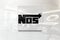 Nos on glossy office wall realistic texture