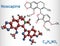 Noscapine molecule. It is non-sedating isoquinoline alkaloid used for its antitussive properties. Structural chemical formula and