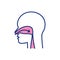 Nose breathing RGB color icon