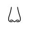 Nose icon isolated on white background, Simple line icon Smell symbol vector illustration