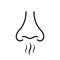 Nose Loss Sense Scent Smell Sign on White Background. Nasal Odor Sniff Outline Pictogram. Nose Human Smell Black Line