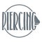 Nose piercing logo, simple gray style