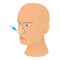Nose plastic correction icon, cartoon style