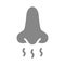 Nose and smell grey icon. Breath sense of smell symbol