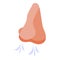 Nose smell icon, isometric style